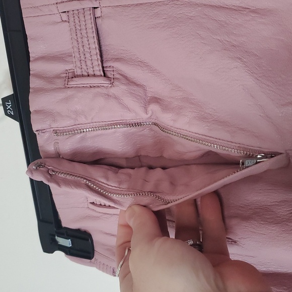 NWT Free People Payton Faux Leather Paperbag Mini Skirt Size 4 Mauve Swoon - Picture 9 of 13